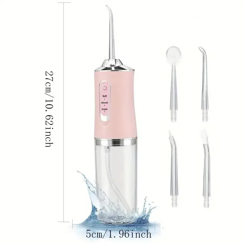 Portable Water Flosser w/ 4 Jet Tips & 3 Modes -