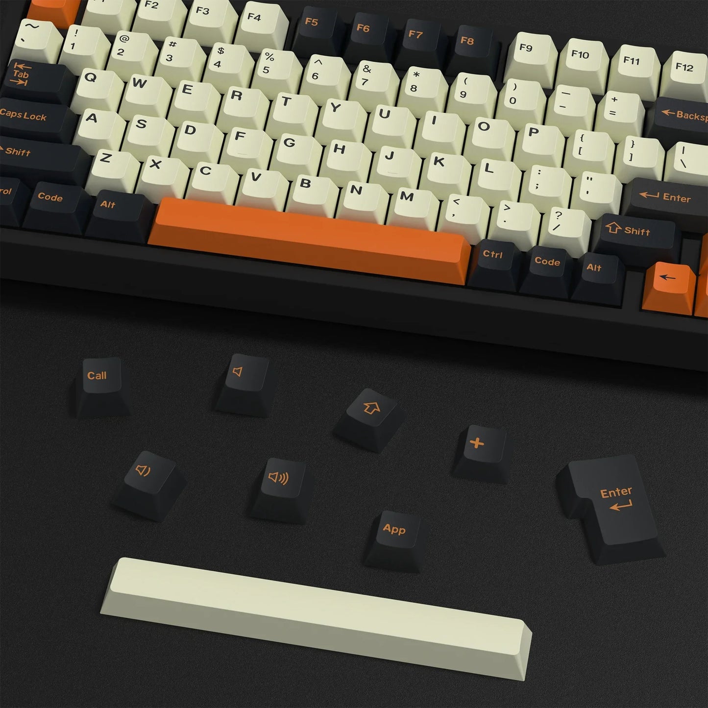 KBDiy Retro GMK Carbon Keycaps Cherry Profile