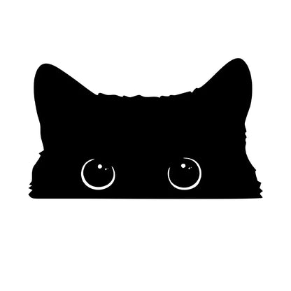 15*9CM cute Car Sticker Accessories Poor Cat Is Stealing with Big Eyes Watch Vinyl Car Styling Cover Waterproof - MyLootWare