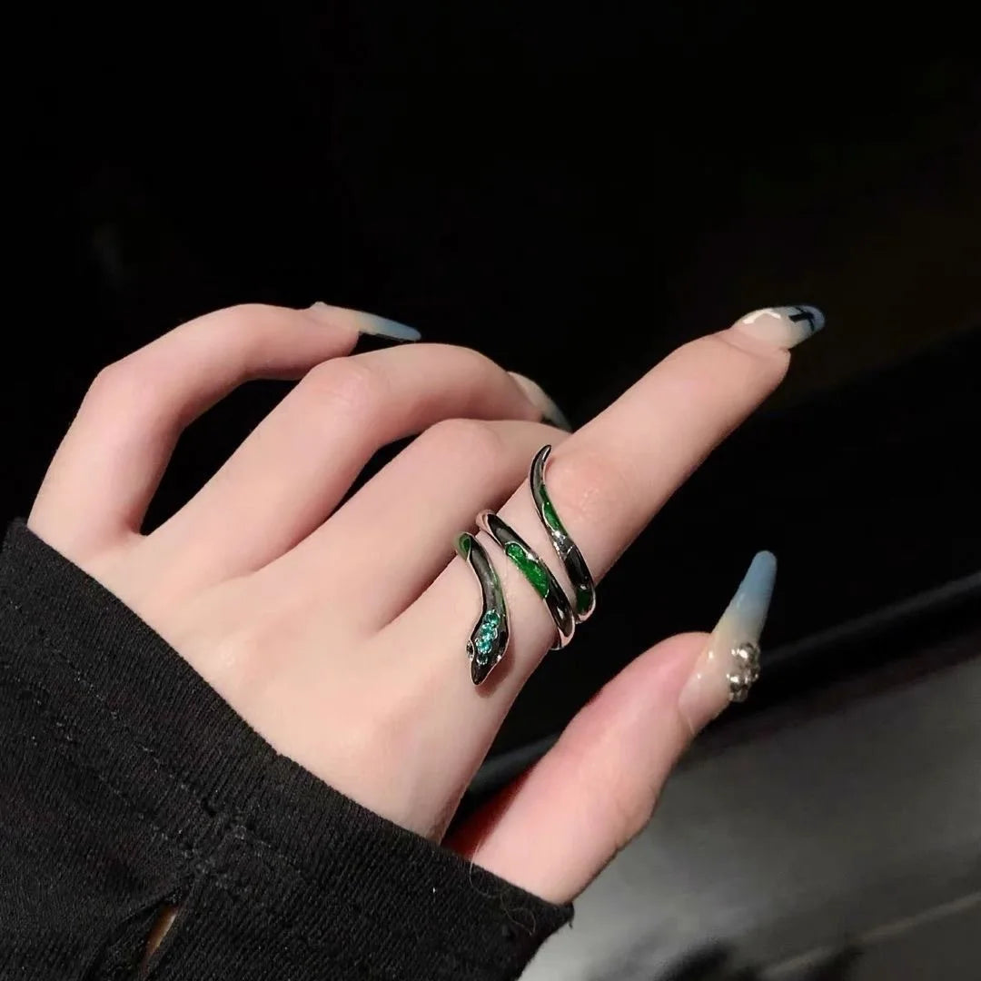Spiritual Slytherin Snake Opening Ring for Women