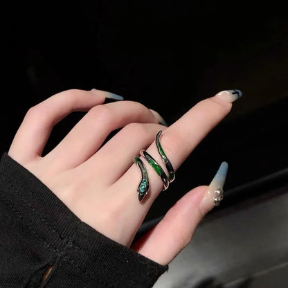 Spiritual Slytherin Snake Opening Ring for Women