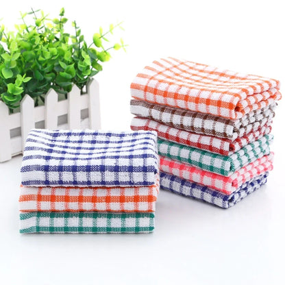 6PCS Cotton Kitchen Tea Towels Absorbent Lint Free Catering Restaurant Cloth Dish Towels Cleaning Cloth Kitchen Cleaning Towel - MyLootWare