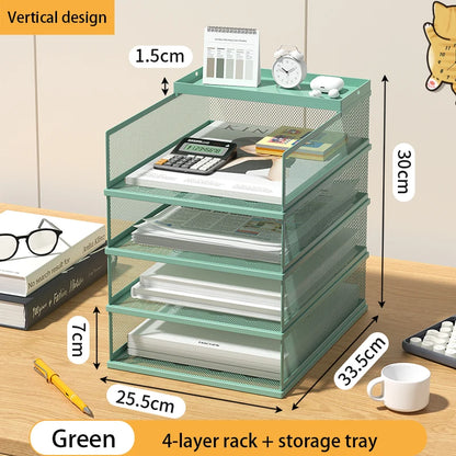 4-Tier Stackable Desktop Paper Tray Holder - MyLootWare