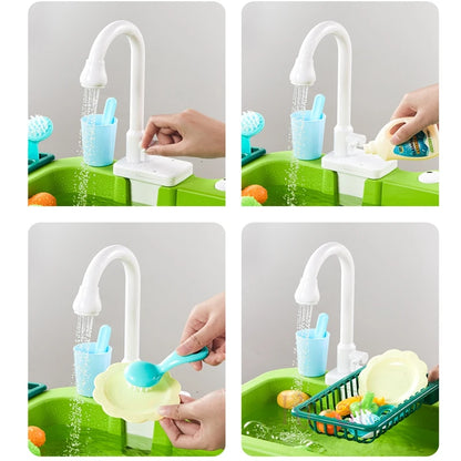 Kids Kitchen Sink Toys Electric Dishwasher Playing