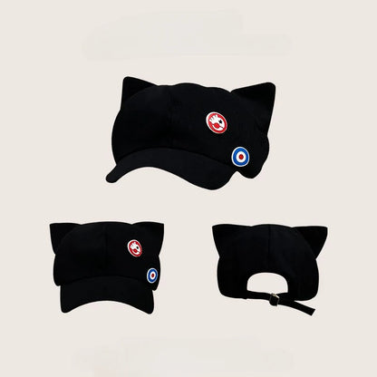 Anime EVA Shikinami Asuka Rangure Cat Ear Shaker Fleece Hat Peak Baseball Cap Anime Cosplay Accessories Anime Peripheral Caps - MyLootWare