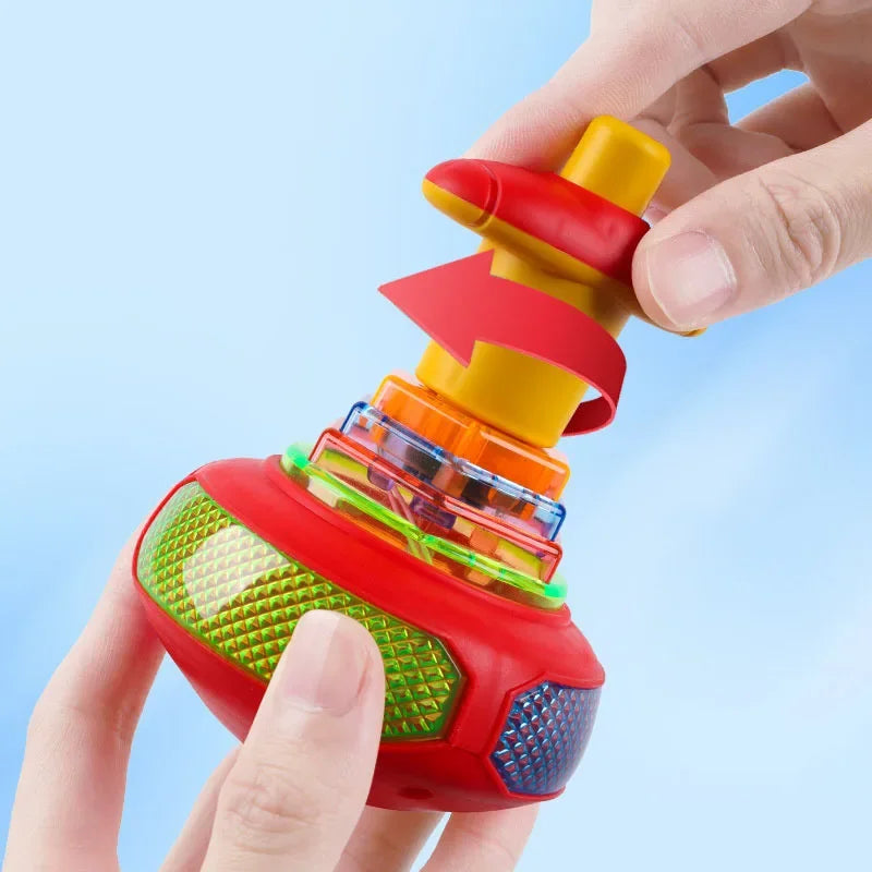 8cm Gyroscope Children Toys Music Luminous Magic Rotating Launch Cartoon Colorful Flashing Spinning Top Children Toys - MyLootWare