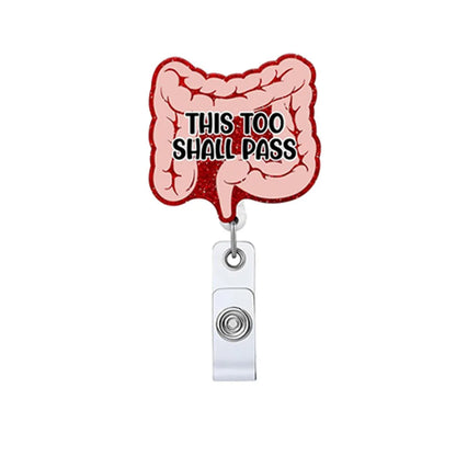 1 Piece Glitter Acrylic Retractable Nurse Badge Reel Anime Cat Bottle Brain Doctor ID Card Holder Lanyard Clip - MyLootWare