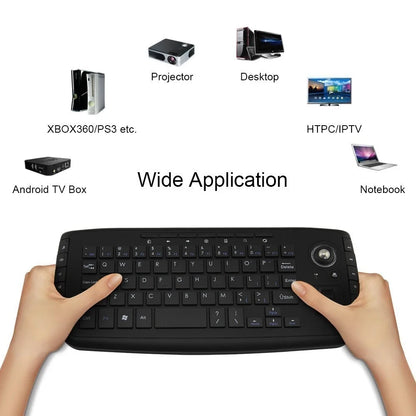 Jomaa 2.4G Wireless Trackball Keyboard with