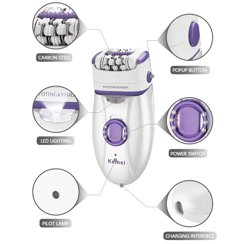 Kemei KM-2668 2-in-1 Women's Shaver Body Shaver