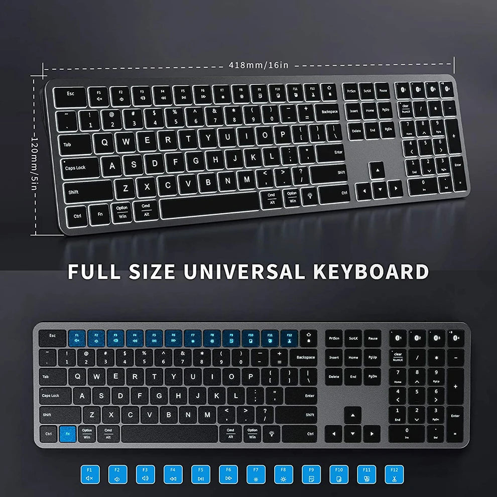 Multi-Device Rechargeable Keyboard Bluetooth