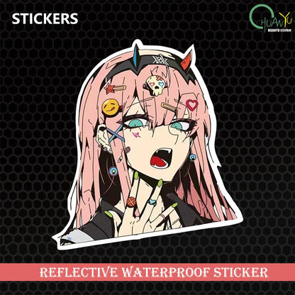 Anime stickers car stickers anime 2D cypunk car motorcycle waterproof reflective stickers - MyLootWare