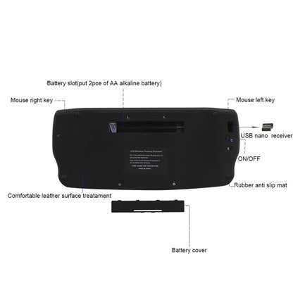 Jomaa 2.4G Wireless Trackball Keyboard with