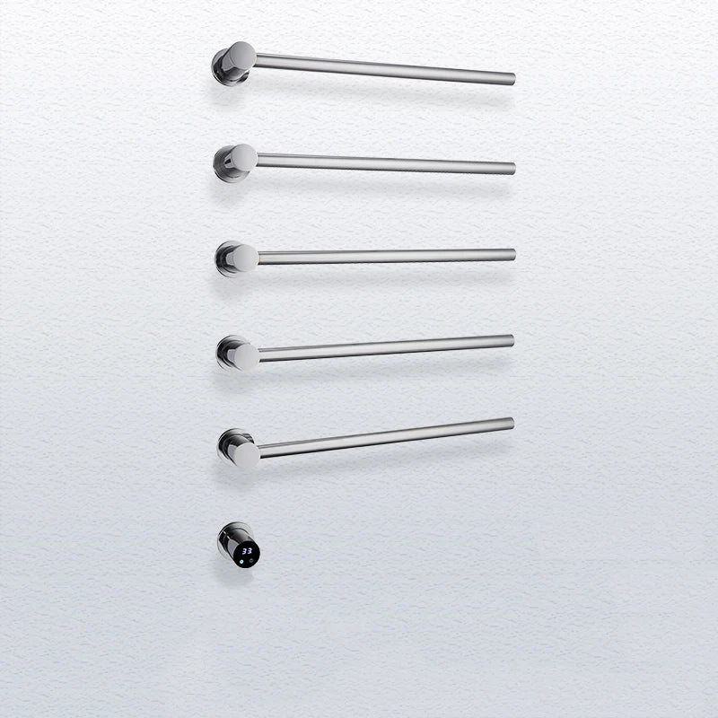 Bathroom Electric Heated Carbon Fiber Towel Rail Warmer Digital Display Temperature Time Control Smart Home Concealed Bar Dryer - MyLootWare