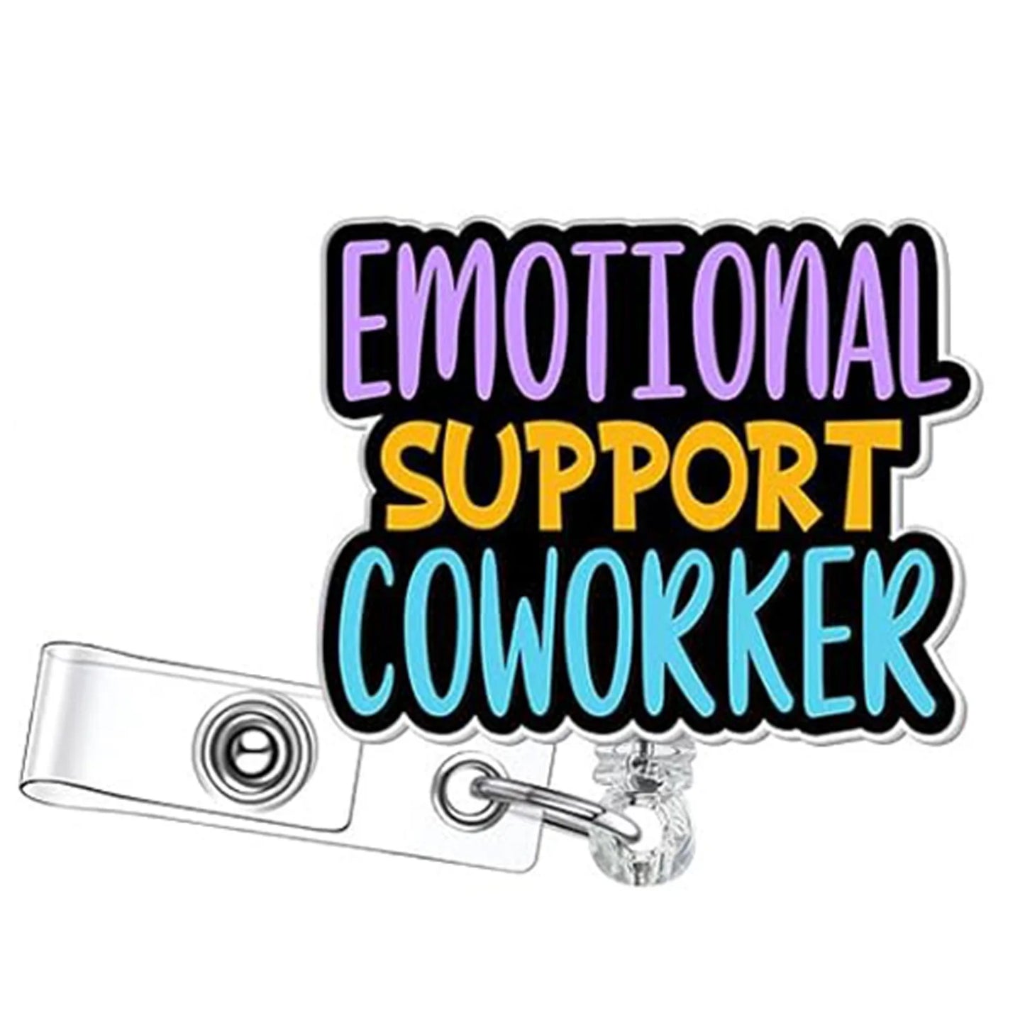 Acrylic English Badge Holder Clip Rotating Alligator Clip Retractable Badge Reel For Doctor Nurse Teacher Student Halloween Gift - MyLootWare