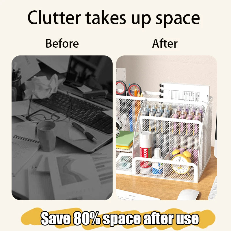 Large Capacity Metal Pen and Pencil Organizer