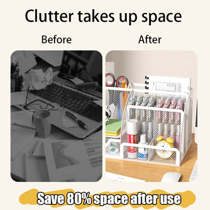 Large Capacity Metal Pen and Pencil Organizer