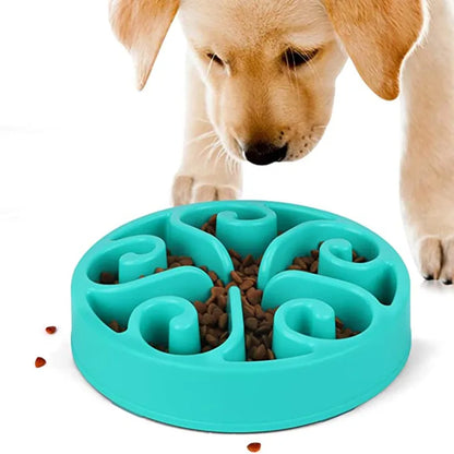 Pet Dog Slow Feeder Bowl Fun Non Slip Anti-Gulping