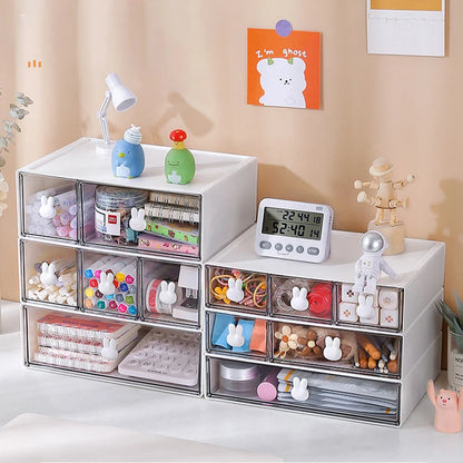 Rabbit Desktop Storage Boxes Multi Grids
