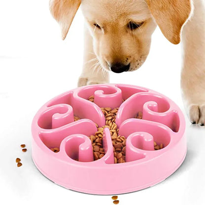 Pet Dog Slow Feeder Bowl Fun Non Slip Anti-Gulping