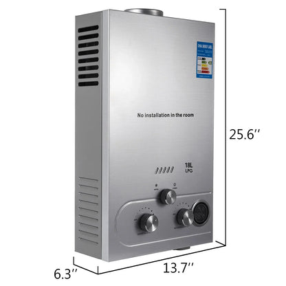 VEVOR 6L-18L Propane Gas Tankless Water Heater,