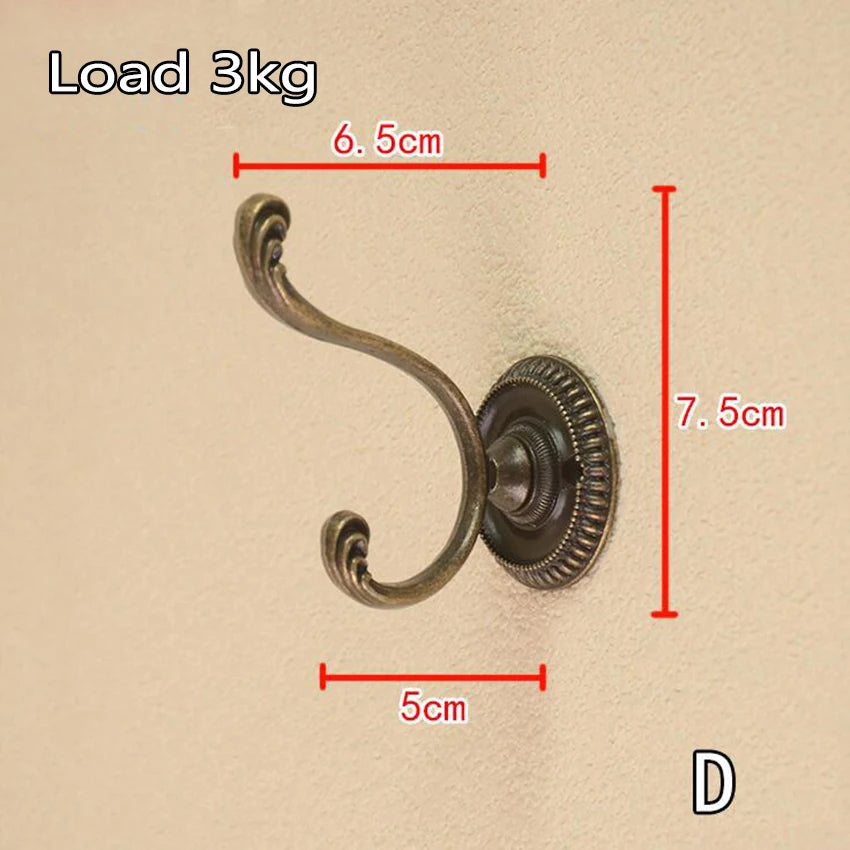 1pcs Vintage Bronze Wall Hook Coat Bag Towel Hat Hanger Robe Wall Hanging Hooks Home Bathroom Kitchen Door Anitque Racks Holder - MyLootWare