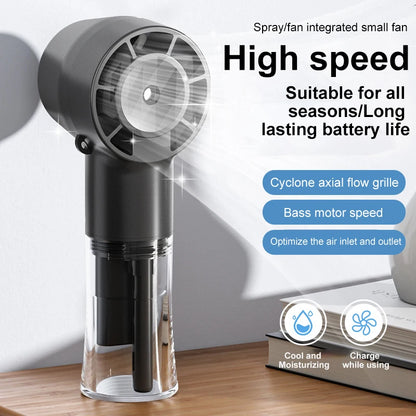 Handheld spray fan humidification and hydration