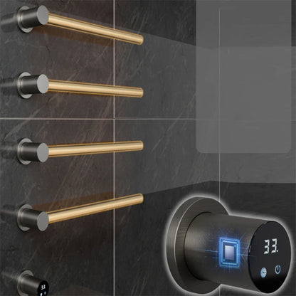 Bathroom Electric Heated Carbon Fiber Towel Rail Warmer Digital Display Temperature Time Control Smart Home Concealed Bar Dryer - MyLootWare