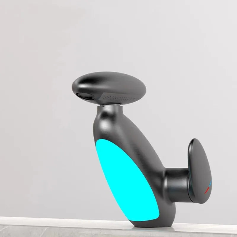 New Arrival Basin Faucets Gray Bathroom LED Sink