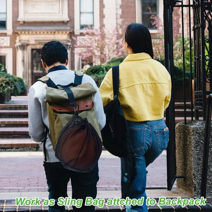 Portable Drawstring Basketball Backpack Mesh Bag