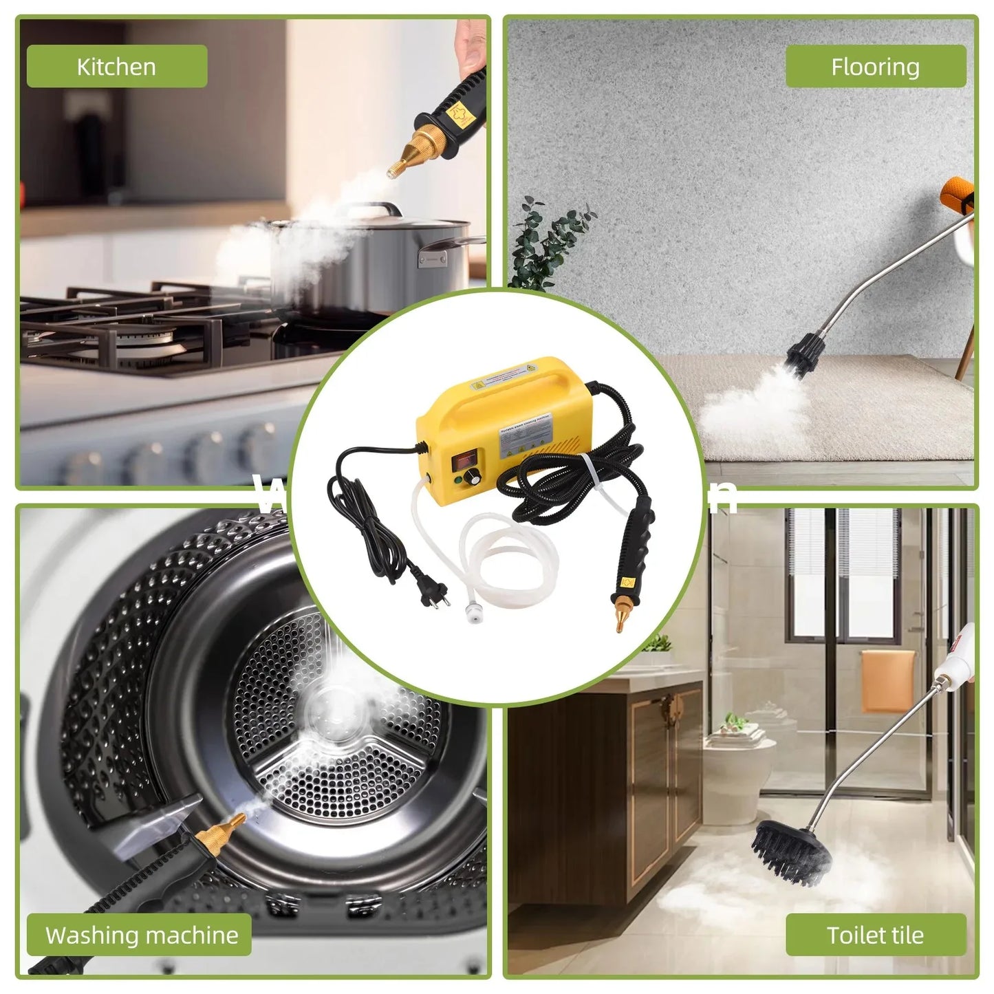 220V EU/KR Plug Multifunction Handheld Steam Cleaner Multi-plug 2500W Powerfull 3Bar Steam Cleaning Tool - MyLootWare