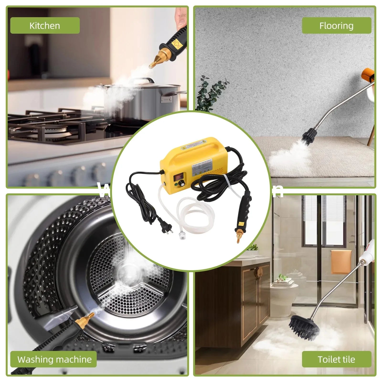 220V EU/KR Plug Multifunction Handheld Steam Cleaner Multi-plug 2500W Powerfull 3Bar Steam Cleaning Tool - MyLootWare