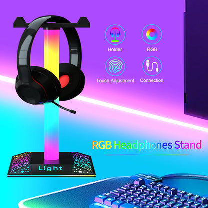 USB LED Lights Gaming Headset Stand RGBIC Lights