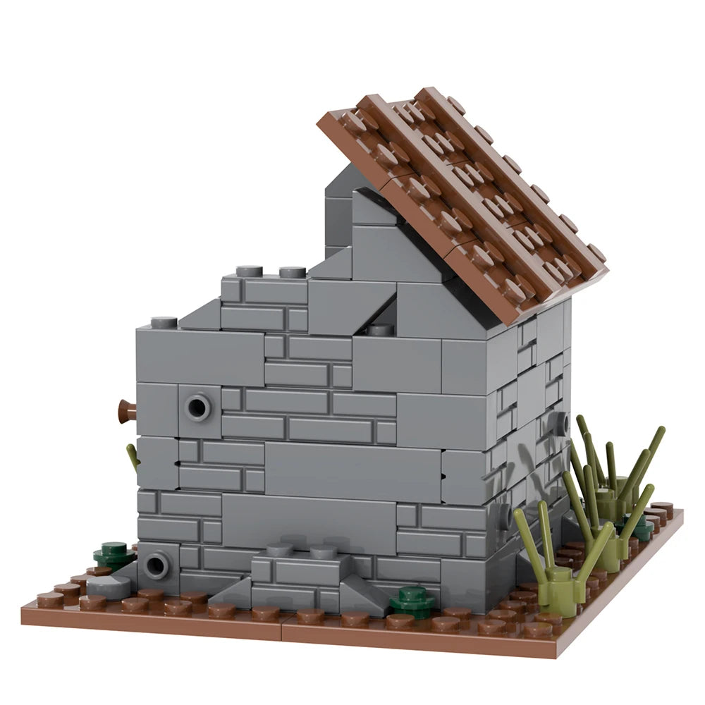 MOOXI Wars Damaged Houses 148Pcs MOC Bricks WW2