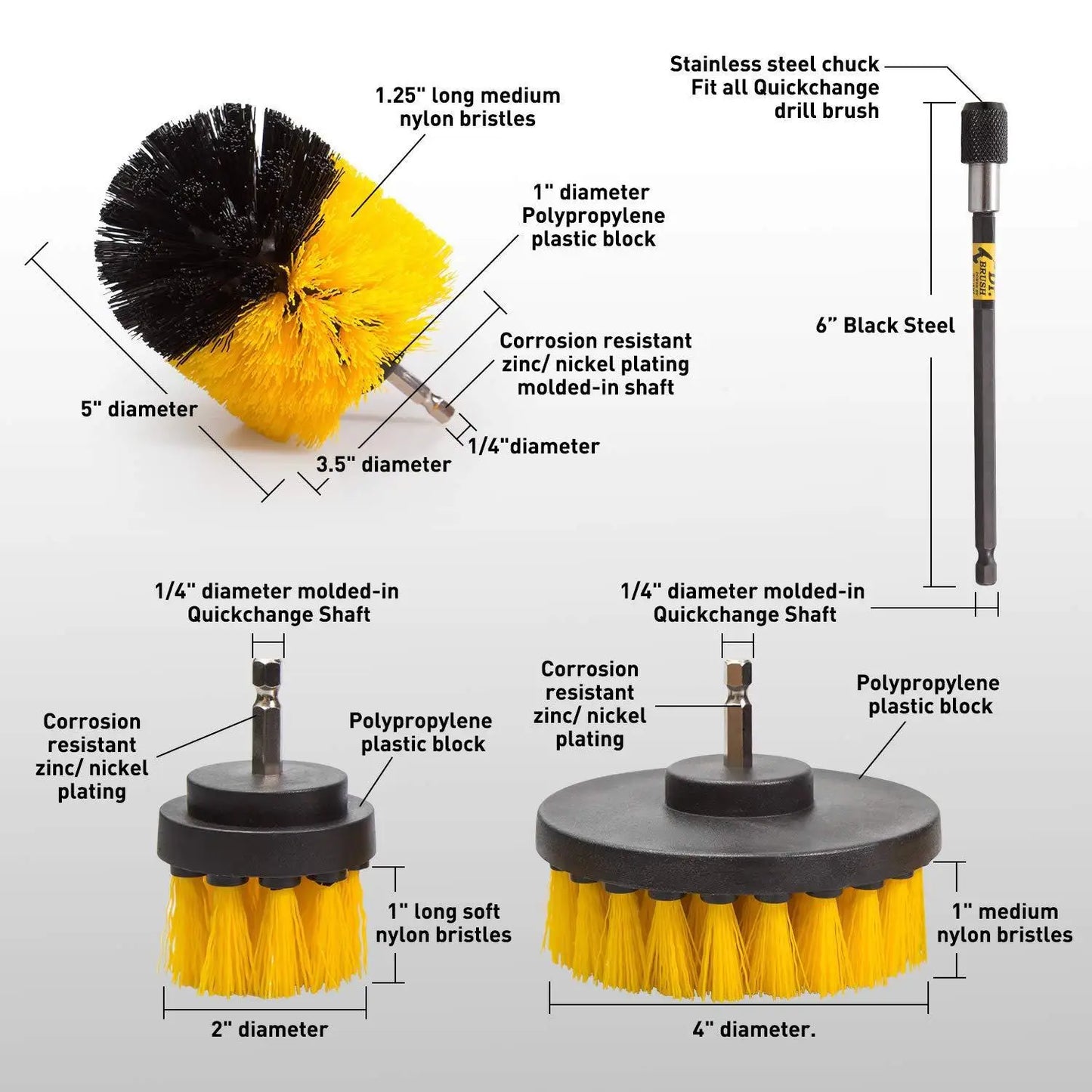 Drill Brush Attachment 6pcs/Set Power Scrubber