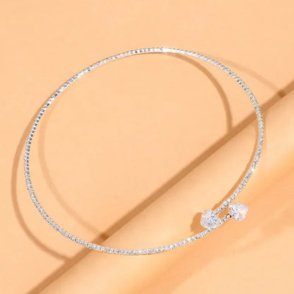 Fashion Rhinestone Heart Collar Choker Necklace