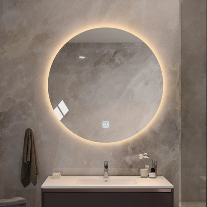 Modern Style Simple Circular Mirror LED Bathroom
