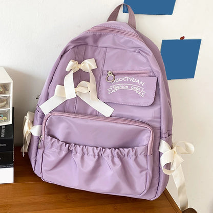 Cute Women’s College Backpack Bowknot Style