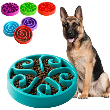 Pet Dog Slow Feeder Bowl Fun Non Slip Anti-Gulping