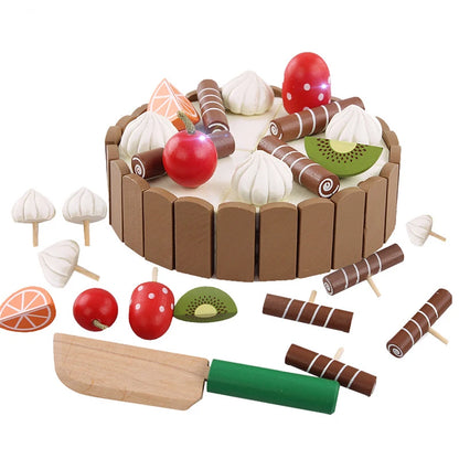Wooden Children Kitchen Toys Pretend Toys Cutting