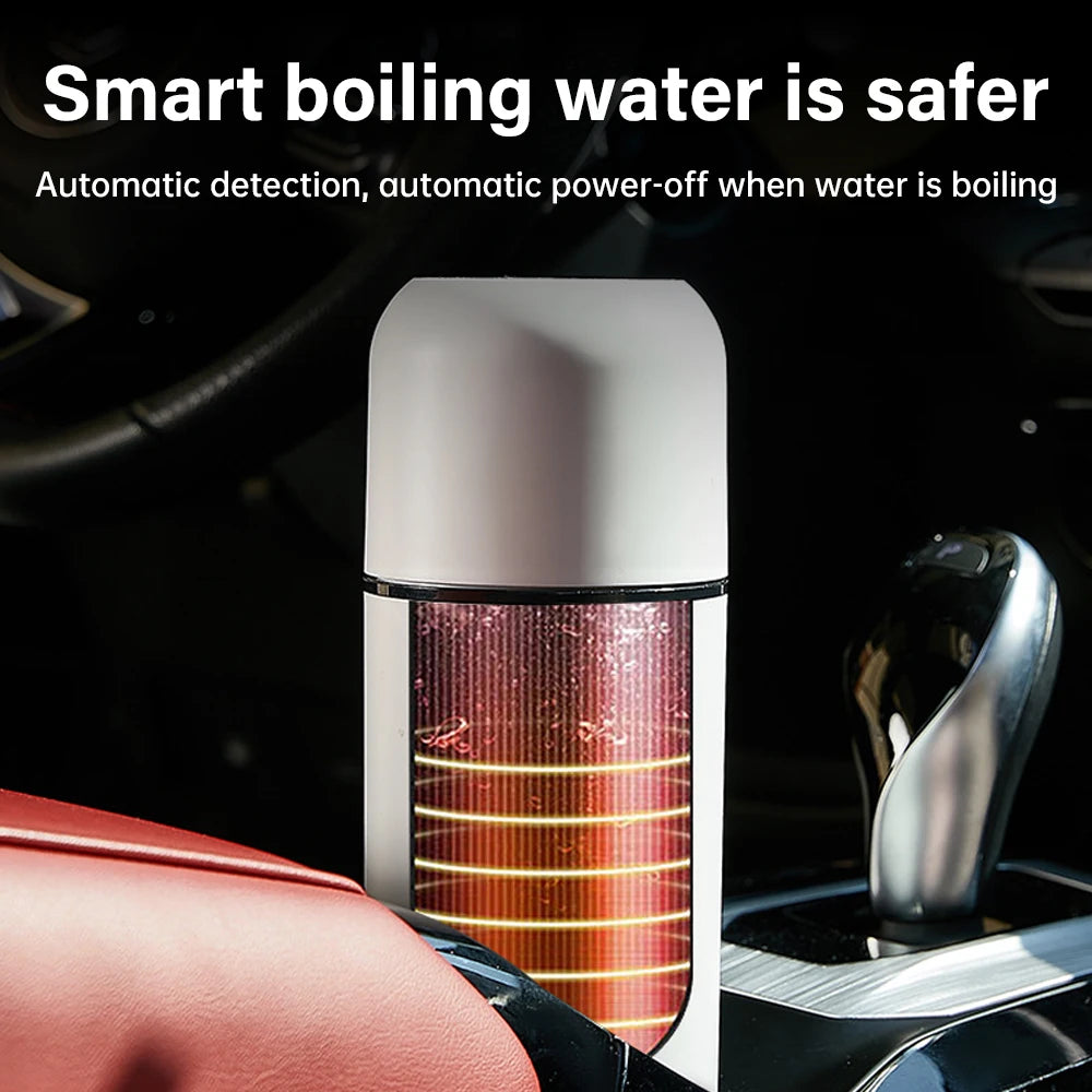 420ml Portable Car Heating Cup Electric Kettle 304 LED Smart Temperature Control Warmer Stirring Cup Heating Bottle Mixing Cup - MyLootWare