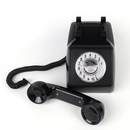 Vintage Landline Phones for Home, Retro Rotary House Phone with Ringer & Volume, Classic Old Fashion Desktop Analog Telephone - MyLootWare