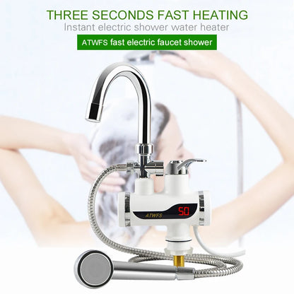 ATWFS Electric Instant Shower Water Heater Instant Hot Water Faucet Kitchen Electric Tap Water Heating Instantaneous Heater - MyLootWare