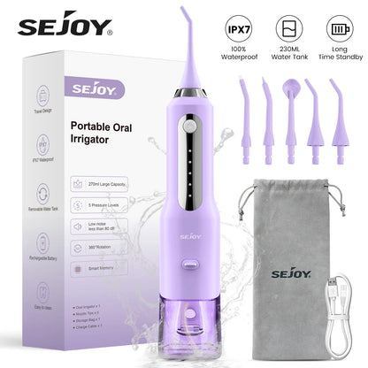 جهاز تنظيف الأسنان بالماء Sejoy، جهاز محمول لتنظيف الأسنان بمنفذ USB، مقاوم للماء وقابل لإعادة الشحن