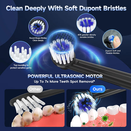 Electric Sonic Toothbrush for Adults with Heads