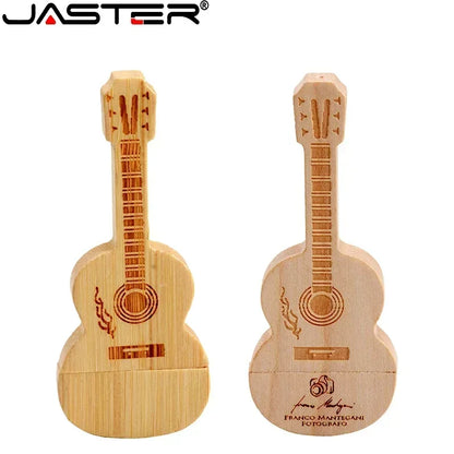 JASTER Wooden Guitar USB Flash Drives 128GB Free