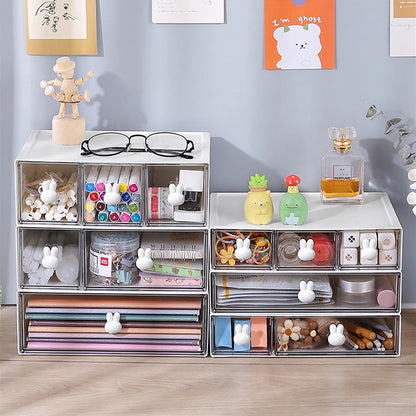 Rabbit Desktop Storage Boxes Multi Grids