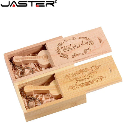 JASTER Wooden Guitar USB Flash Drives 128GB Free