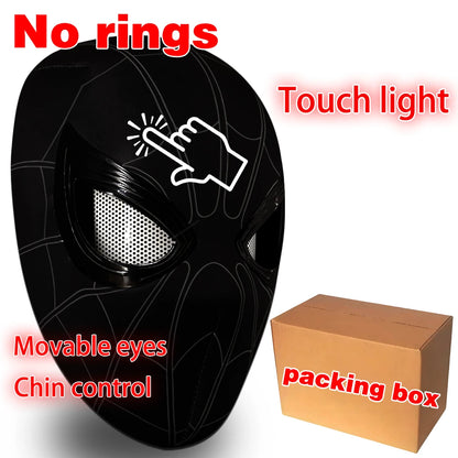 قناع سبايدرمان عيون متحركة للتحكم عن بعد بيتر باركر سبايدرمان ألعاب أطفال هالوين زي تنكري قناع هدايا عيد الميلاد