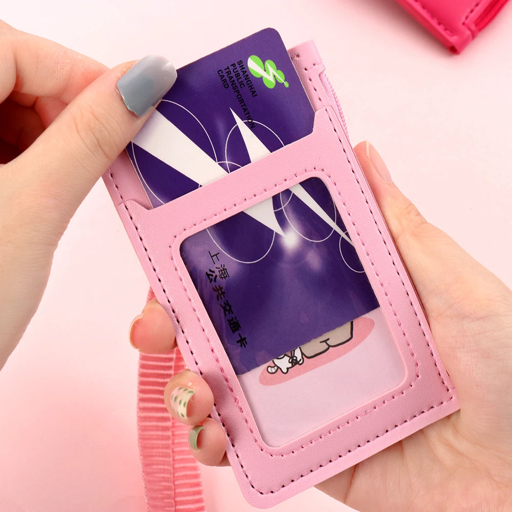 Luxury PU Leather Double Card Sleeve ID Badge Case