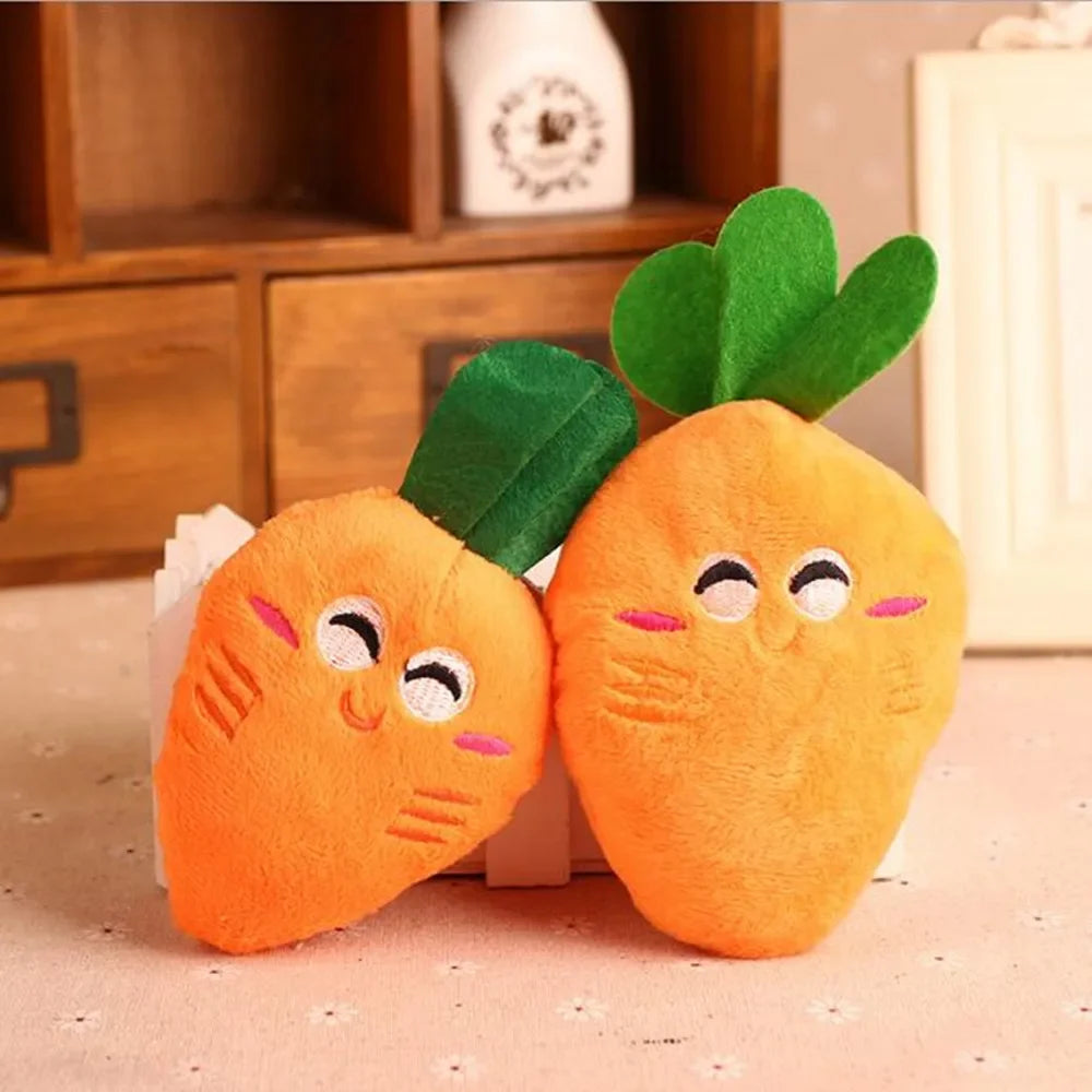 3pcs Dog Toys Pet Squeaky Carrot Plush Toys Stuffed Soft Dog Cat Chew Interactive Toys for Dogs Cats Teeth Cleaning Pet Supplies - MyLootWare